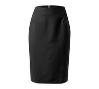 Jupe-short midi pour femme - Jupe crayon longueur genou - Coupe droite - Taille haute - Moulante - Longueur genou - Jupe décontractée - Tendance - Confortable - Robe courte pour le travail, Noir , XXL