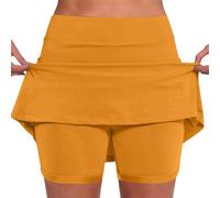 Jupe-Short Moyenne pour Femmes avec Poches Pratiques Short Deux pièces décontracté idéal pour Un Estival élégant et Confortable Quotidien (Yellow, XXXXXL)