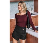 Jupe-short noire portefeuille Noir S