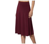 Jupe Taille Haute Femme Sexy, UPE Mi-Longues-Jean Grande Taille Femme Couleur Pure Classique Skirts Basique éTé De Mode Midi Longueur Genou Dress Polyvalent Jupes pour Travail d'affaires