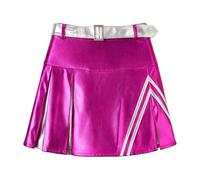 Jupe Taille Haute Mini Métallisée pour Fille, Rouge Rose, 9-10 Ans, 140