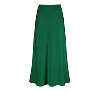 Jupe taille haute pour femme - Robe en satin solide - Fermeture éclair - Élégante prise Rock Power, vert, S