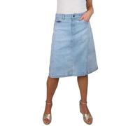 Jupe Trapèze À Empiècements en Denim Stretch Longueur Genou pour Femme Bleu Pâle 38-50 (48)