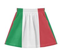 Jupe trapèze pour enfants durable et poches latérales résistantes au rétrécissement, polyvalente et assortie, Drapeau national de l'Italie, 7-8 Ans