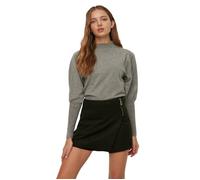 Jupe Trendyol - TWOAW22ET0423 - Jupe Noire avec Fermeture Eclair Femme 38