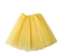 Jupe Tulle Femme Courte Été 2019 DAY8 Mini Jupe Taille Haute Femme en Tulle Jupe Plissée Femme Pas Cher Jupon Femme Robe Vintage Chic Élégant (Taille Unique, Jaune)