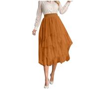 Jupe Tulle Femme - Demi-Jupe féminine en Maille texturée Conception asymétrique Taille Haute Coupe mi-Longue Flatteuse Design Polyvalent Parfait pour Occasions décontractées et Sorties élégantes