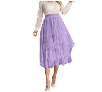 Jupe Tulle Femme - Demi-Jupe féminine en Maille texturée Conception asymétrique Taille Haute Coupe mi-Longue Flatteuse Design Polyvalent Parfait pour Occasions décontractées et Sorties élégantes