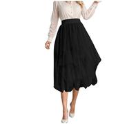 Jupe Tulle Femme - Demi-Jupe féminine en Maille texturée Conception asymétrique Taille Haute Coupe mi-Longue Flatteuse Design Polyvalent Parfait pour Occasions décontractées et Sorties élégantes