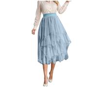 Jupe Tulle Femme - Demi-Jupe féminine en Maille texturée Conception asymétrique Taille Haute Coupe mi-Longue Flatteuse Design Polyvalent Parfait pour Occasions décontractées et Sorties élégantes