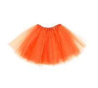 Jupe Tulle Femme Jupe Tutu Rétro Jupe Tutu en Tulle à Trois Couches pour Adultes avec Doublure Jupe en Tulle Orange des Années 80 pour Halloween Rock Party Festival Celebration