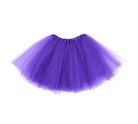 Jupe Tulle Femme Jupe Tutu Rétro Jupe Tutu en Tulle à Trois Couches pour Adultes avec Doublure Jupe en Tulle Violet des Années 80 pour Halloween Rock Party Festival Celebration