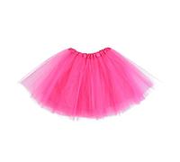 Jupe Tulle Femme Jupe Tutu Rétro Jupe Tutu Trois Couches en Tulle pour Adultes avec Doublure Jupe en Tulle Rose Rouge des Années 80 pour Halloween Rock Party Festival Célébration