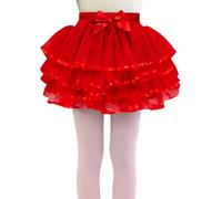 Jupe tutu 2025 pour tout-petits, tulle fixe, jupe étagée, jupe de fête princesse, jupe superposée pour petites filles de 1 à 10 ans Pro Shorts garçons, rouge, 8-10 ans