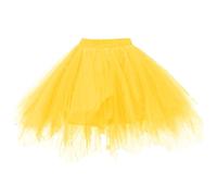 Jupe tutu courte, en tulle, pour femme, pour carnaval, fête, costume d'Halloween, jaune, taille unique