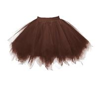 Jupe tutu courte, en tulle, pour femme, pour carnaval, fête, costume d'Halloween, marron, taille unique