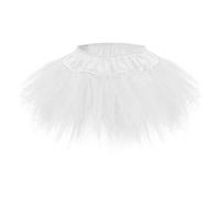 Jupe tutu courte en tulle pour femme - Pour Dirndl - Carnaval - Fête des années 50 - Rockabilly - Ballet - Mini jupe élastique - Costume de soirée - Cosplay - Jupe de danse - Robe de fête, Blanc., XL