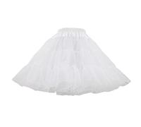Jupe tutu courte en tulle pour femme - Robe courte Dirndl des années 50 - Carnaval - Rockabilly - Ballet - Mini jupe - Robe de danse vintage - Robe de danse - Robe de fête, Blanc., L