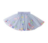 Jupe tutu courte pour filles avec pompons, carnaval, gris, 3-4 ans