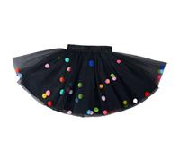 Jupe tutu courte pour filles avec pompons, carnaval, Noir , 3-4 ans