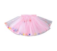 Jupe tutu courte pour filles avec pompons, carnaval, rose, 3-4 ans