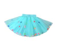 Jupe tutu courte pour filles avec pompons, carnaval, vert menthe, 3-4 ans