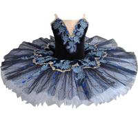 Jupe tutu de ballet pour fille, costumes de danse pour Le Lac des cygnes | Robe de danse style princesse avec jupe tutu à paillettes et broderies Idéale les galas, spectacles scolaires fêtes