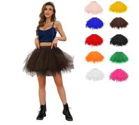 Jupe tutu élastique pour femme - Taille haute - Vintage des années 50 - Jupon de ballet - Jupon de danse - Robe de bal courte - Costume de carnaval