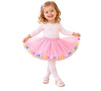 Jupe tutu enfant en tulle, ruban à la ceinture et taille élastique | Tutu de danse à volants, port facile, à porter en cours comme en scène pour les enfants en ballet de classe