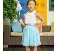 Jupe tutu été voile clochette bleu ciel 9/10A