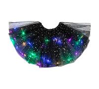 Jupe tutu LED pour femme - Costume d'ange - Costume de carnaval - Étoiles - Paillettes - Jupon rétro des années 50 - Ballet - Jupe de danse - Robe de bal - Rockabilly - Pour carnaval, fête, Halloween,