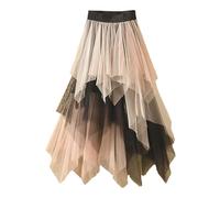 Jupe tutu longue en tulle pour femme - Jupe de gâteau basique multi-couches - Jupe trapèze en maille décontractée - Taille élastique - Performance décontractée - Couleur contrastée, rose, XXL