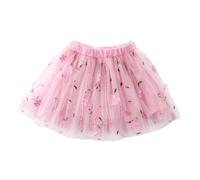 Jupe tutu pour enfant en tulle brodé avec carreaux, fleurs arc-en-ciel rayées, pour filles de 1 à 10 ans, porte-monnaie pour femme, petite taille, Rose, 6-8 ans