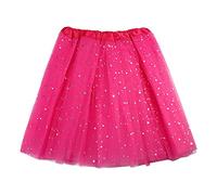 Jupe tutu pour femmes pour adultes danse duveteuse triple étoile paillettes maille élégante ballet spectacle scène fête tenue de soirée garde-robe festive, b, 玫红:成人3层6片