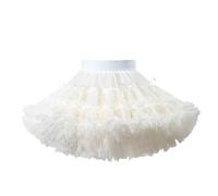 Jupe Tutu pour Fille, Jupe en Tulle superposée, Tutu de Princesse, pour Danse Quotidienne Noël Halloween Nouvel an Anniversaire fête à thème,Beige,100