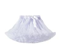 Jupe Tutu pour Fille, Jupon superposé Tutu Bouffant Jupe en Tulle Jupon de Princesse Robe Danse de Ballet Mini-Robe de soirée Costumes à Porter au Quotidien,Blanc,L