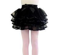 Jupe tutu pour tout-petits, tulle fixe, jupe étagée, jupe de fête princesse, jupe superposée pour petites filles de 1 à 10 ans, Noir , 6-8 ans