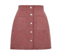 Jupe Velours Côtelé Femme Taille Haute Boutonnée Coupe A Mini | Texture côtelée douce, poches pratiques, fermeture pression et coupe A flatteuse pour les tenues casual d'automne