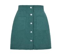 Jupe Velours Côtelé Femme Taille Haute Boutonnée Coupe A Mini | Texture côtelée douce, poches pratiques, fermeture pression et coupe A flatteuse pour les tenues casual d'automne