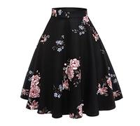 Jupe Vintage Rétro des Années 1950 pour Femmes, Midi à Pois/Jupe de Cocktail D'été Florale A-Line Moulante, Classique à la Mode A06 S