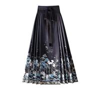 Jupe visage de cheval tendance 2025 pour femme Huai Sense of Chinese Senior Show Thin Daily Commuting A Chip Jupes, noir foncé, L