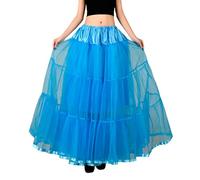 Jupes Carnaval pour Femme-Jupe Longue sans os Big Swing pour Femme Jupon Demi-shag (BU1, XL)