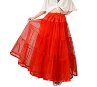 Jupes Carnaval pour Femme-Jupe Longue sans os Big Swing pour Femme Jupon Demi-shag (RD2, XL)