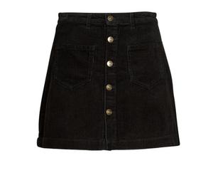 Jupes courtes femmes Only ONLAMAZING HW CORD SKIRT PNT Noir EU L