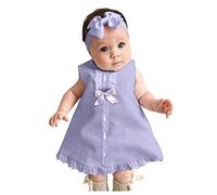 Jupes courtes filles maxi pour vêtements de bébé + bandeau pour fille décontracté sans manches nœud fille vêtements & jupe fille avec haut, lilas, 0-6 mois