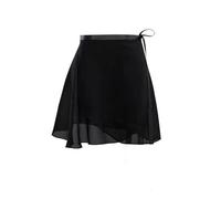 Jupes de ballet for femmes, jupes en mousseline à lacets, jupes de danse, justaucorps for filles et adultes, jupes d'entraînement de ballet, mini-jupes de danse Pour Filles Et Femmes(Black,L Height 12