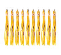 Jupes De Calmar Lumineuses, Leurre Souple, Poulpe Brille Dans Le Noir, Appât Artificiel Pour La Pêche Au Thon, 10 Pièces