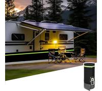 Jupes de Camping-Car pour Cinquième Roue, Plinthe de Camper d'hiver, Jupe d'Hivernage de Mobil-Home avec Bandes Réfléchissantes et Grille en Acier Inoxydable(38 * 0.9m/124.6 * 3ft)
