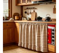 Jupes de four faites à la main - Rideau de four avec bordure à volants - Pour porte, cuisine, lave-vaisselle - Rideau caché - Jupe de prairie de ferme - Cachez le désordre de la cuisinière en quelques