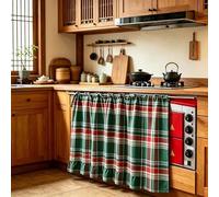 Jupes de four faites à la main - Rideau de four avec bordure à volants - Pour porte, cuisine, lave-vaisselle - Rideau caché - Jupe de prairie de ferme - Cachez le désordre de la cuisinière en quelques